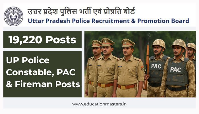 UP Police Constable, PAC & Fireman Posts